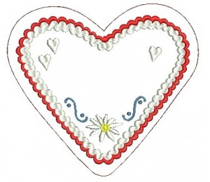 Stickdatei - Bayrisches Lebkuchenherz Edelweiß